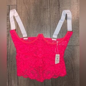 NWT: We Are HAH x Free People: Bust a move bustier: Size M- Color Haht Lava